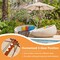 Beige 9.5 Ft Patio Umbrella with Air Vent 3-Position Tilt Rustproof Wooden Pole and Polyester Canopy